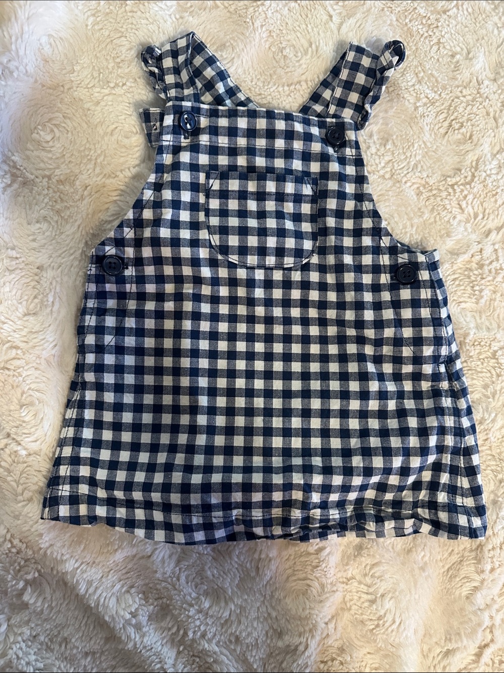 Carter's Navy and White Gingham Pinafore Dress
